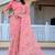Pink printed linen cotton saree