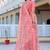 Pink printed linen cotton saree