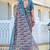 Grey printed linen cotton saree