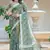Pista printed linen cotton saree