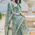 Pista printed linen cotton saree