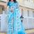 Firozi printed linen cotton saree