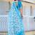 Firozi printed linen cotton saree