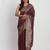 Purple linen cotton woven saree