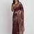 Purple linen cotton woven saree