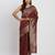 Maroon linen cotton woven saree
