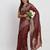 Maroon linen cotton woven saree