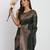 Dark green linen cotton woven saree