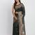 Dark green linen cotton woven saree