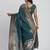 Sea green linen cotton woven saree