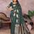 Green banarasi silk blend jacquard weaving saree