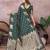 Green banarasi silk blend jacquard weaving saree