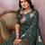 Green banarasi silk blend jacquard weaving saree