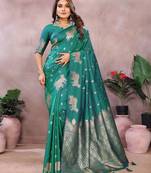 Rama banarasi silk blend jacquard weaving saree