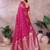 Pink banarasi silk blend jacquard weaving saree