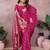 Pink banarasi silk blend jacquard weaving saree