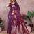 Purple banarasi silk blend jacquard weaving saree