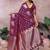 Purple banarasi silk blend jacquard weaving saree