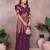 Purple banarasi silk blend jacquard weaving saree