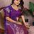 Lavender banarasi silk blend jacquard weaving saree