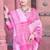 Pink linen cotton printed saree