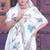 White linen cotton printed saree