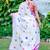 White linen cotton printed saree