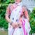 White linen cotton printed saree