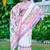 White linen cotton printed saree