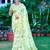 Pista linen cotton printed saree