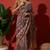 Purple cotton silk blend digital printed saree