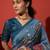 Blue cotton silk blend digital printed saree