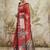 Red cotton silk blend digital printed saree