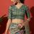 Pista cotton silk blend digital printed saree