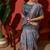 Grey cotton silk blend digital printed saree