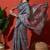 Grey cotton silk blend digital printed saree