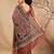 Brown cotton silk blend digital printed saree
