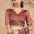 Brown cotton silk blend digital printed saree