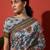 Grey cotton silk blend digital printed saree