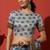 Grey cotton silk blend digital printed saree