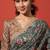 Green cotton silk blend digital printed saree