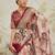 Brown cotton silk blend digital printed saree
