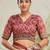 Brown cotton silk blend digital printed saree