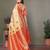 Orange woven rich pallu viscose silk blend saree