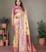 Purple woven rich pallu viscosee silk blend saree