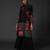Black floral printed chanderi kurta set