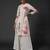 White floral printed chanderi kurta set