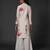 White floral printed chanderi kurta set