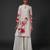 White floral printed chanderi kurta set
