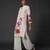 White floral printed chanderi kurta set